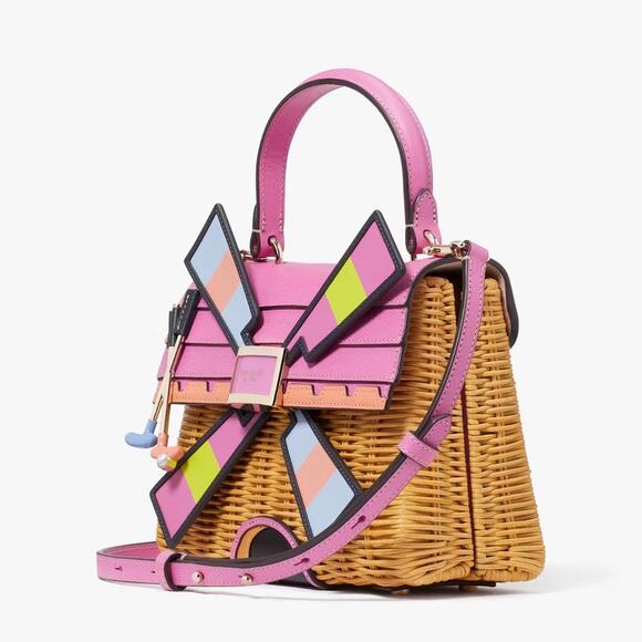 NWT Kate Spade Tee Time Wicker 3D Windmill Top-handle Bag - Picture 9 of 16